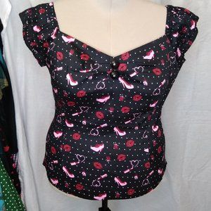Collectif NWT Delores Shoes Love Top UK 22